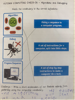 photo of a child's work on algorithms