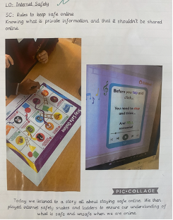 photo of a child's work on internet safety