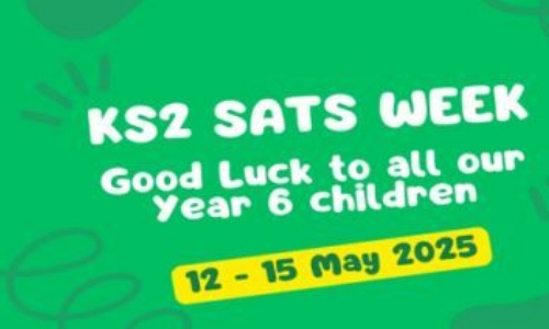 poster image highlighting upcoming SATS week and wishing luck to all involved.